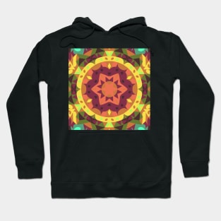 Retro Mandala Flower Purple Orange and Green Hoodie